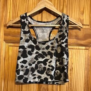 Evolution and Creation Black and Gray Sleeveless Crop Tank Top